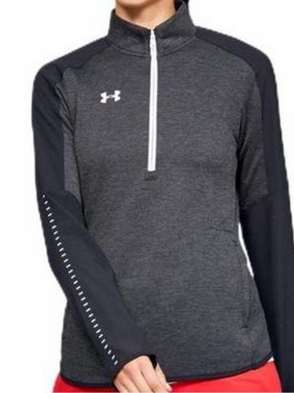 Under Armour women’s Coldgear Team Qualifier Hybrid gray/Black 1/2 Zip sweater